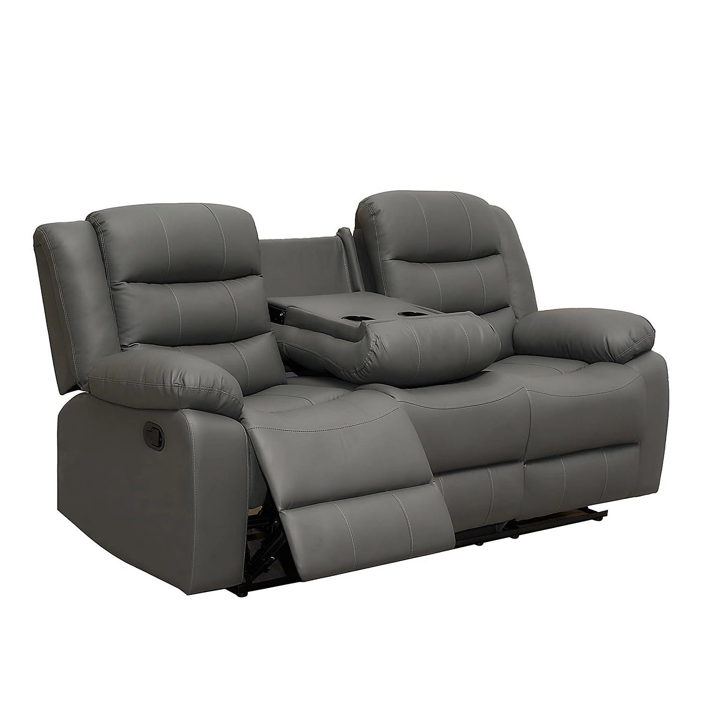 Roma Electric Leather Recliner 3+2 Seater Sofa Set Grey