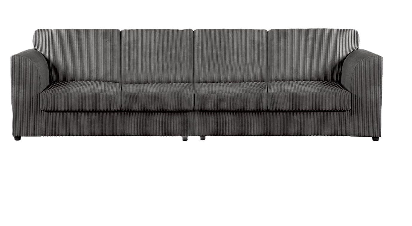 DYLAN 4 Seater Full Back Jumbo Cord Fabric Sofa Grey