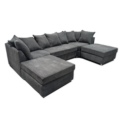 Bishop Scatter Back Large Jumbo cord U shaped Sofa