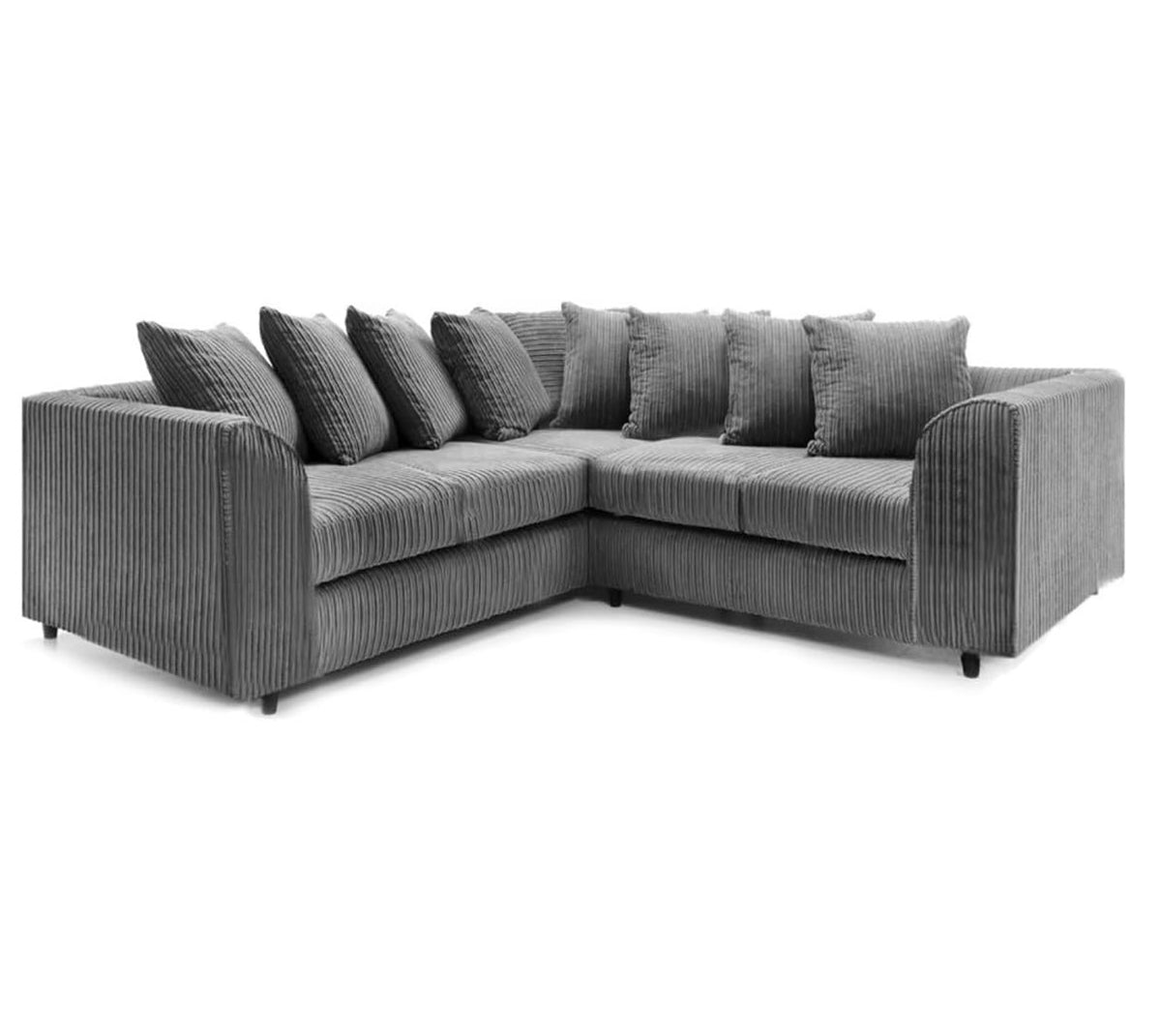Hannah Jumbo Cord Scatter Back 2c2 Corner Sofa Grey