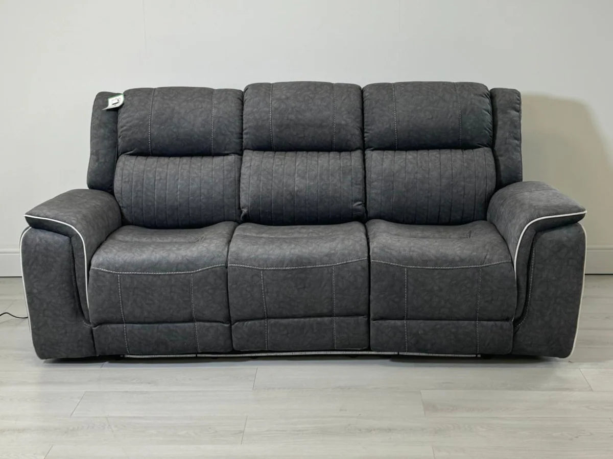 Hanna 3+2 Electric Recliner Sofa Set in Grey Fabric