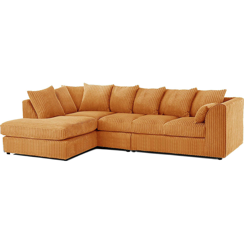 DYLAN 5 Seater Jumbo Cord L Shaped Corner Sofa with Scatter Back