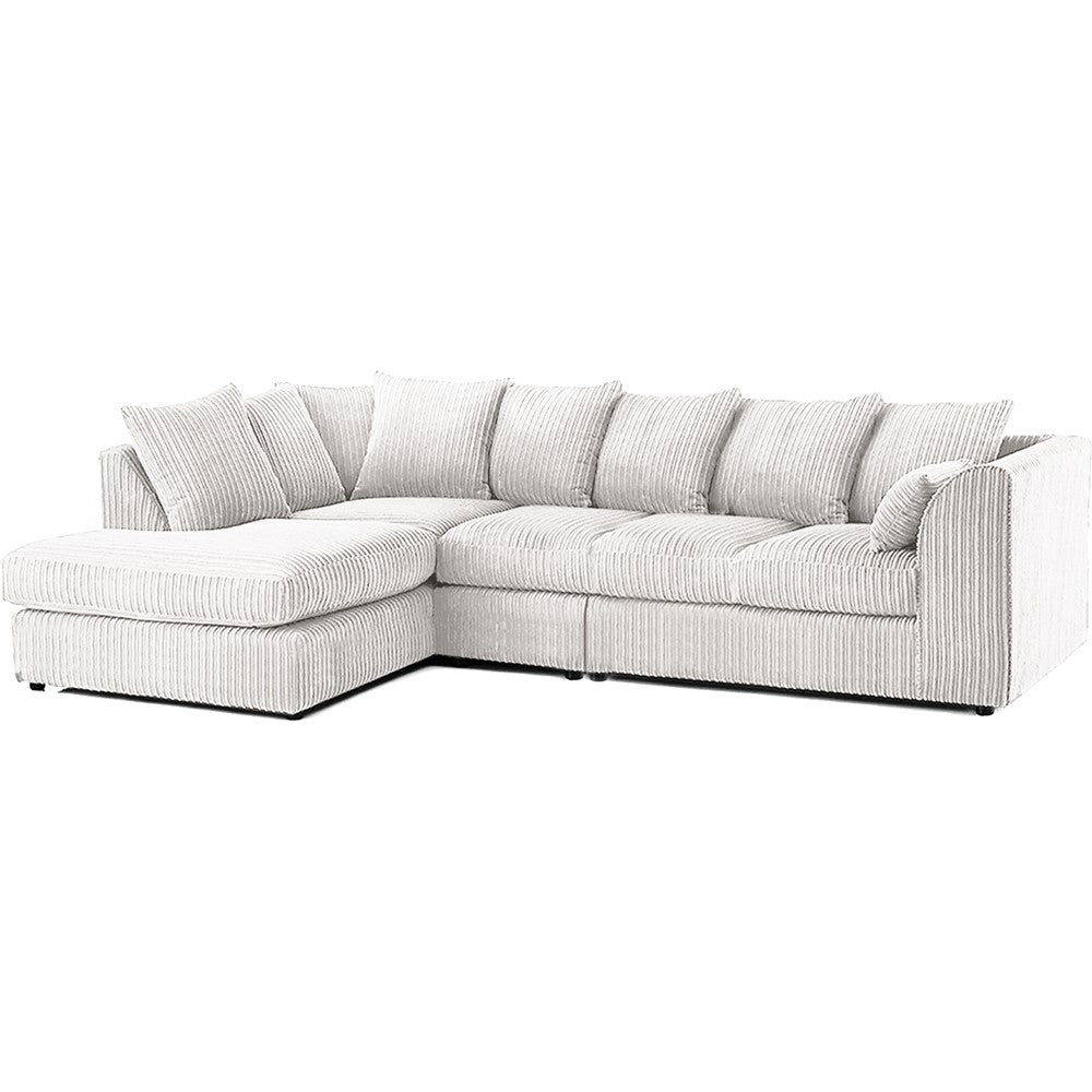 DYLAN 5 Seater Jumbo Cord L Shaped Corner Sofa with Scatter Back
