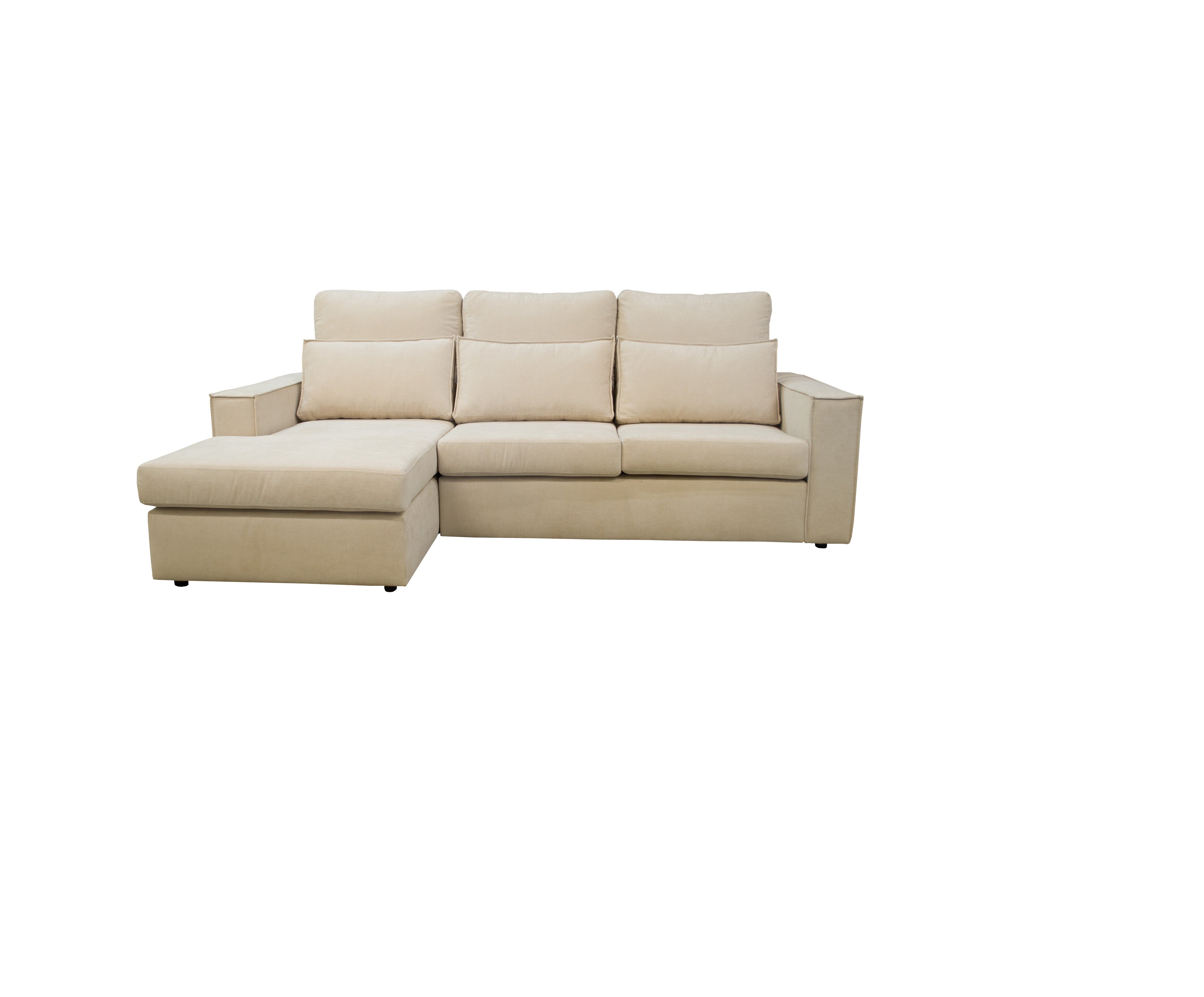 Soho Left Hand Facing Corner Sofa Luxe Chenille Fabric Beige