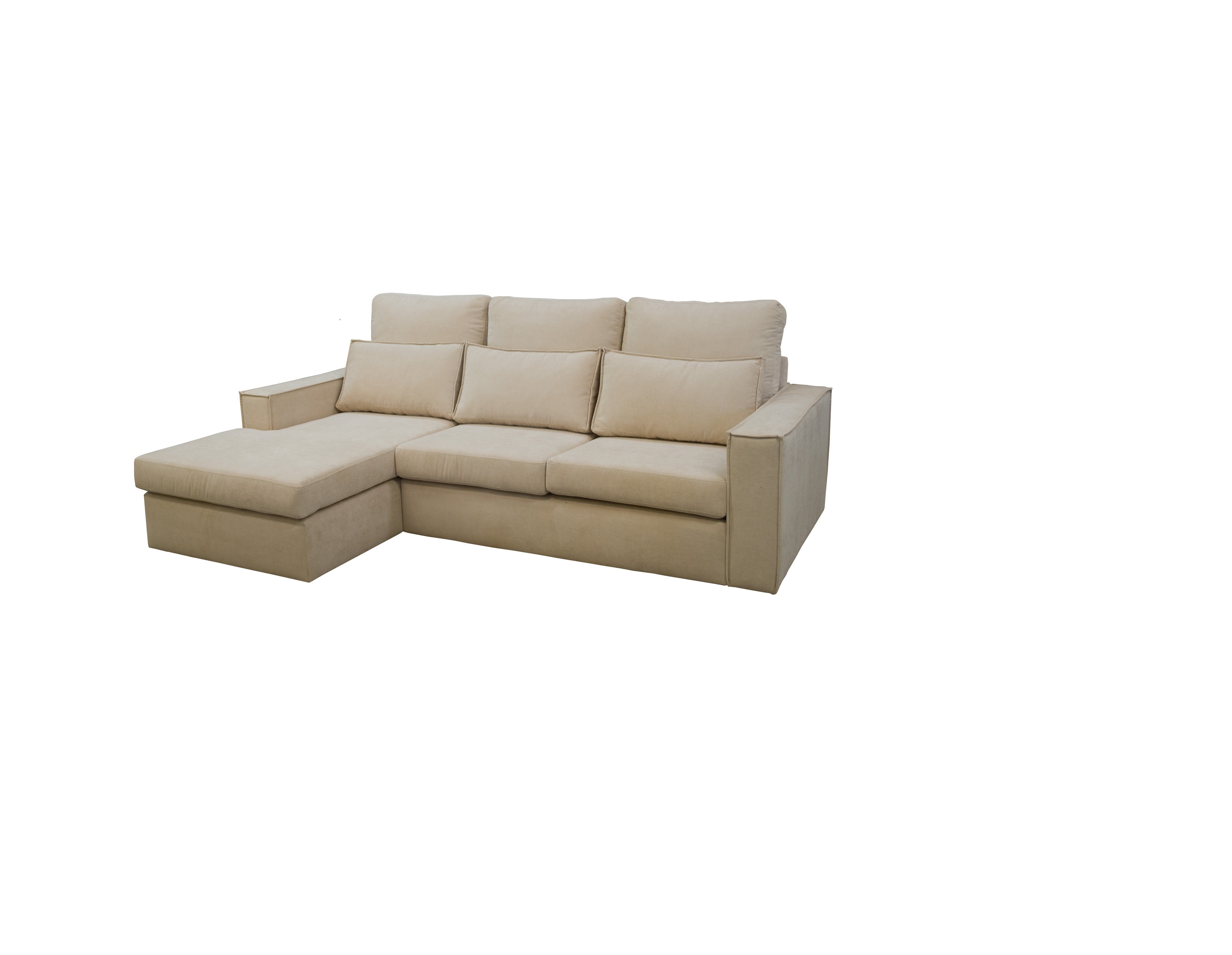 Soho Left Hand Facing Corner Sofa Luxe Chenille Fabric Beige