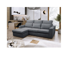 Soho Left Hand Facing Corner Sofa Luxe Chenille Fabric Grey