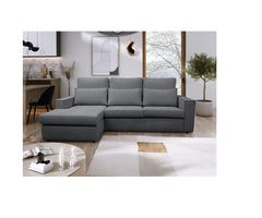 Soho Left Hand Facing Corner Sofa Luxe Chenille Fabric Grey