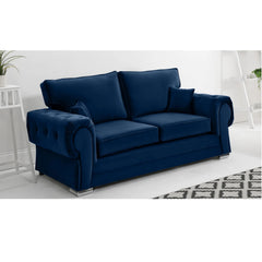Chingford Plush Velvet Full Back 3 Seater Sofa