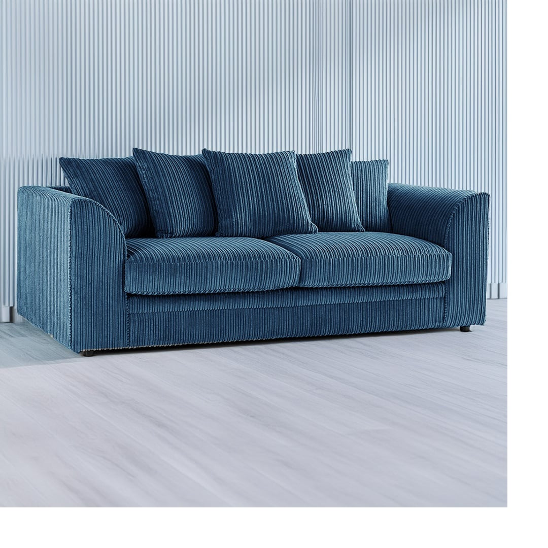 Hannah Jumbo Cord Scatter Back 3 Seater, 2Seater, 3+2 Seater Sofa Set, 3+3 Seater, 2+2Seater