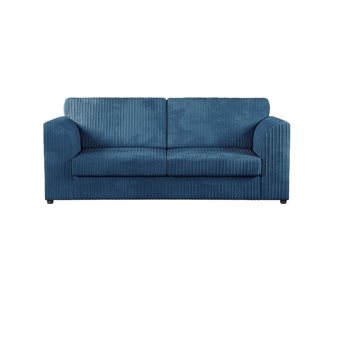 Hannah Jumbo Cord Full Back 3 Seater Sofa Marine Blue