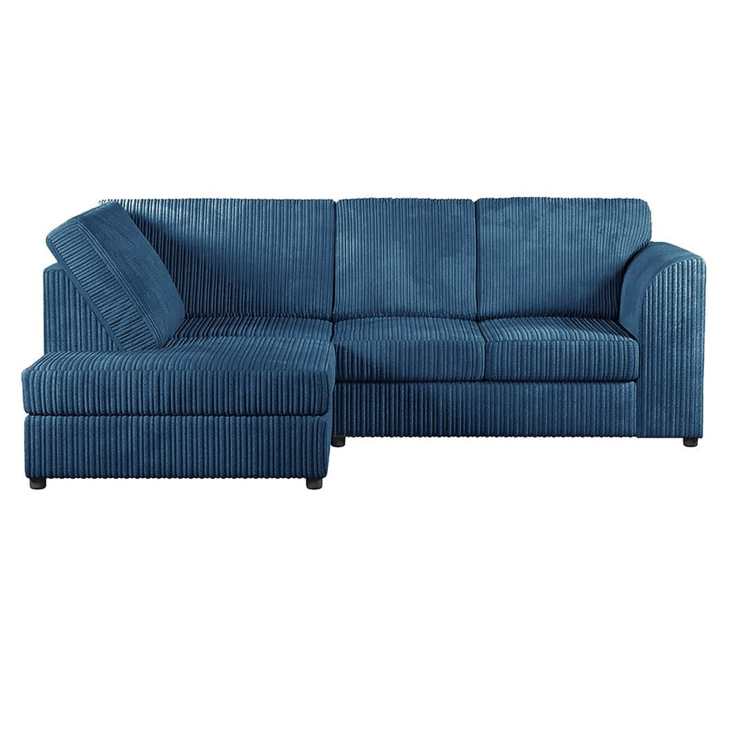 Hannah Jumbo Cord Full Back 4 Seater Left Hand Facing Corner Sofa Marine Blue