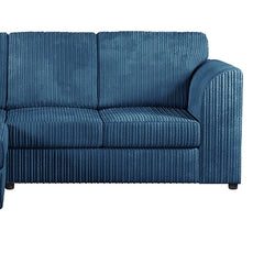 Hannah Jumbo Cord Full Back 4 Seater Left Hand Facing Corner Sofa Marine Blue