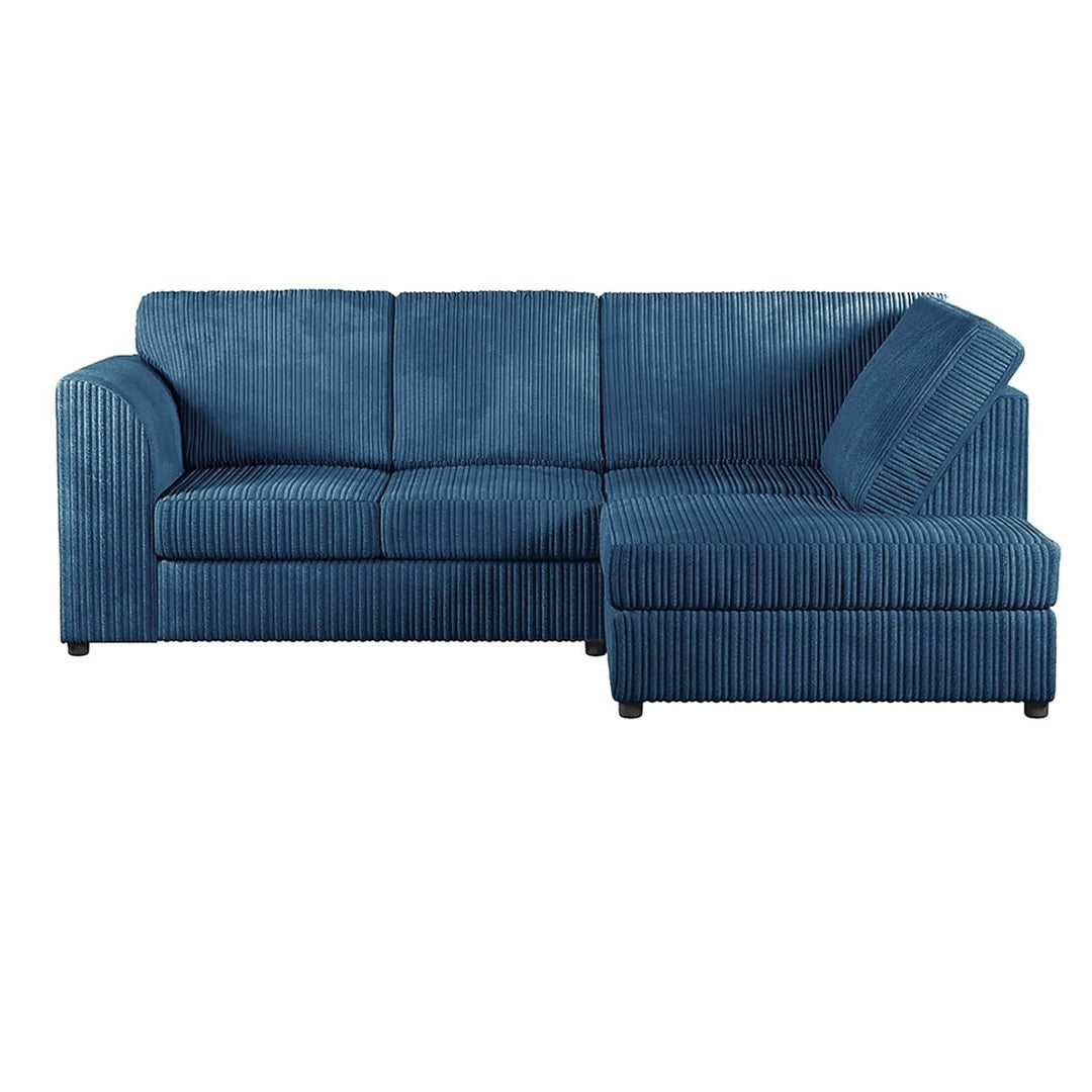 Hannah Jumbo Cord Full Back 4 Seater Right Hand Facing Corner Sofa Marine Blue