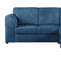 Hannah Jumbo Cord Full Back 4 Seater Right Hand Facing Corner Sofa Marine Blue