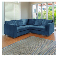 Hannah Jumbo Cord Full Back 2c2 Corner Sofa Marine Blue
