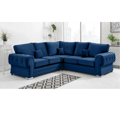 Chingford Plush Velvet Full Back 2c2 Corner Sofa