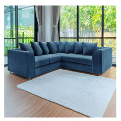 Hannah Jumbo Cord Scatter Back 2c2 Corner Sofa Marine Blue