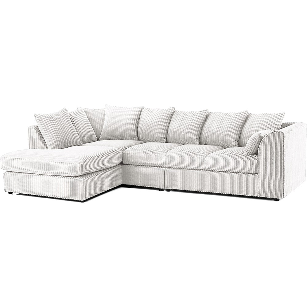 DYLAN 5 Seater Jumbo Cord Scatter Back Left Hand Facing Corner Sofa Mink