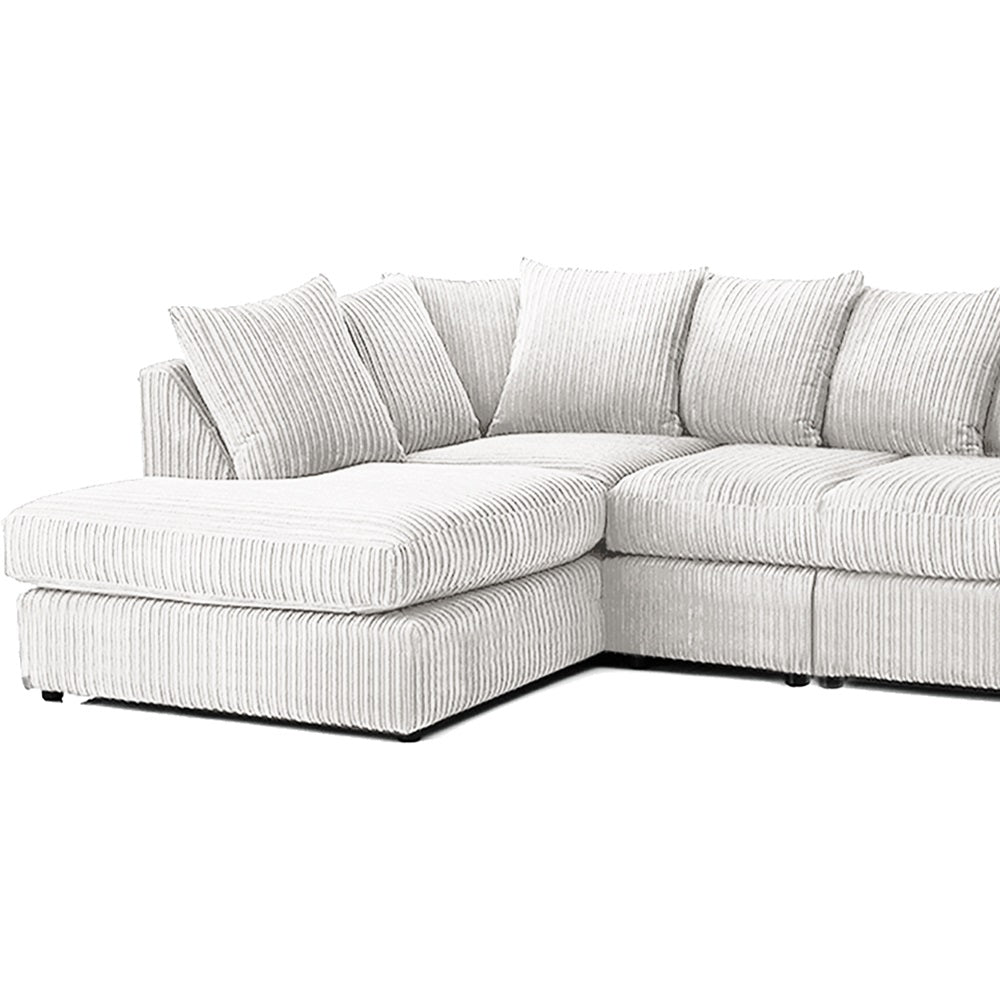 DYLAN 5 Seater Jumbo Cord Scatter Back Left Hand Facing Corner Sofa Mink