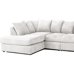 DYLAN 5 Seater Jumbo Cord Scatter Back Left Hand Facing Corner Sofa Mink
