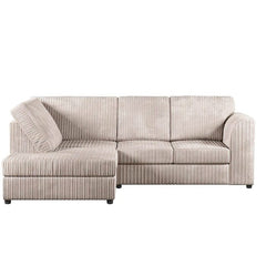 Hannah Jumbo Cord Full Back 4 Seater Left Hand Facing Corner Sofa Mink