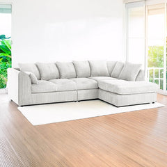 DYLAN 5 Seater Jumbo Cord Scatter Back Right Hand Facing Corner Sofa Mink
