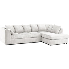 DYLAN 5 Seater Jumbo Cord Scatter Back Right Hand Facing Corner Sofa Mink