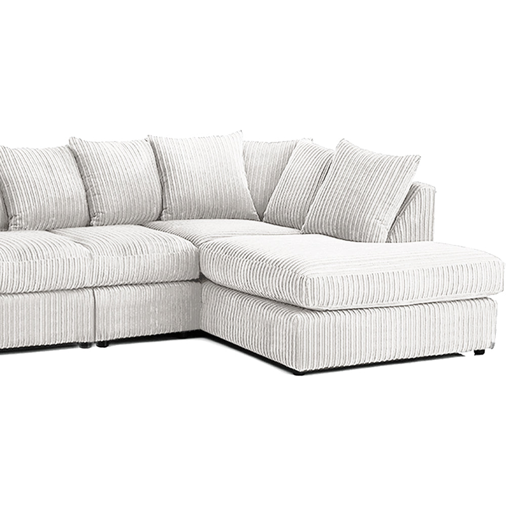 DYLAN 5 Seater Jumbo Cord Scatter Back Right Hand Facing Corner Sofa Mink