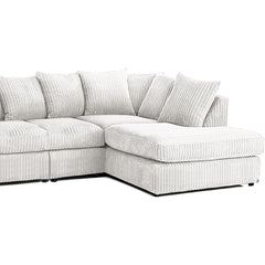 DYLAN 5 Seater Jumbo Cord Scatter Back Right Hand Facing Corner Sofa Mink