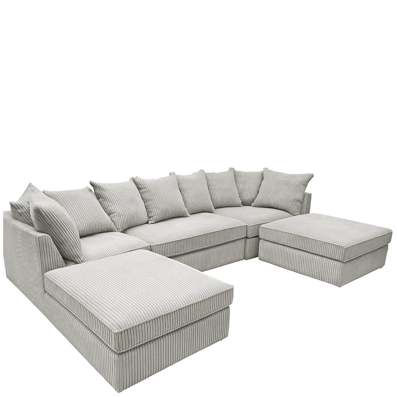 Bishop Scatter Back Large Jumbo cord U shaped Sofa