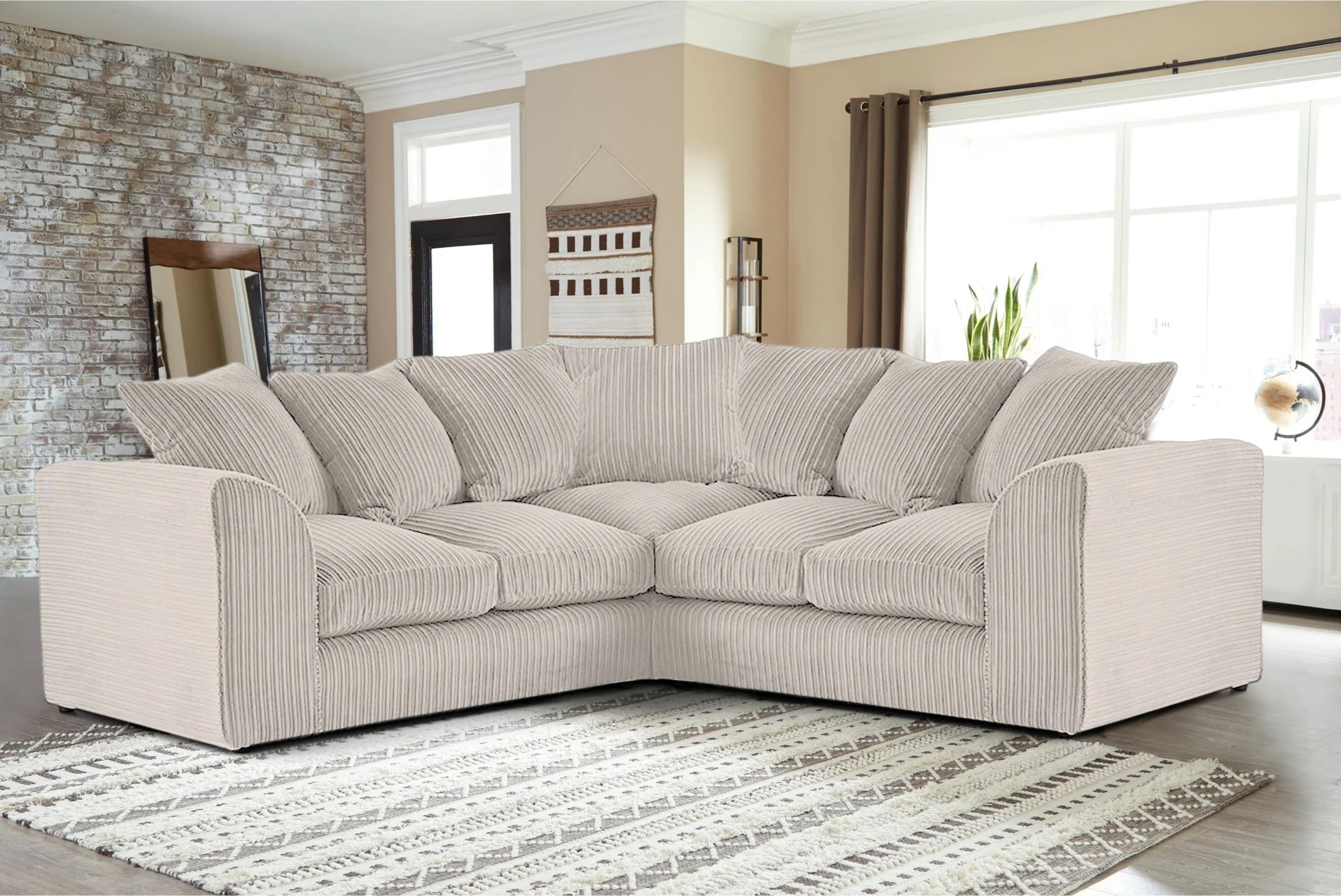 Hannah Jumbo Cord Scatter Back 2c2 Corner Sofa