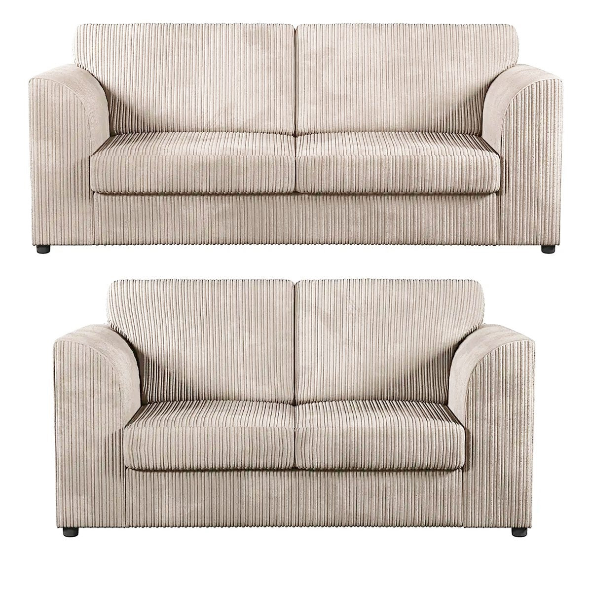 Hannah Jumbo Cord Full Back 3+2 Seater Sofa Suite Set Mink