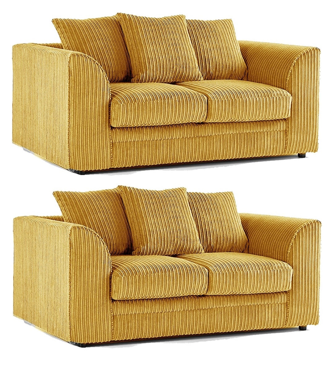 Hannah Jumbo Cord Scatter Back 3 Seater, 2Seater, 3+2 Seater Sofa Set, 3+3 Seater, 2+2Seater