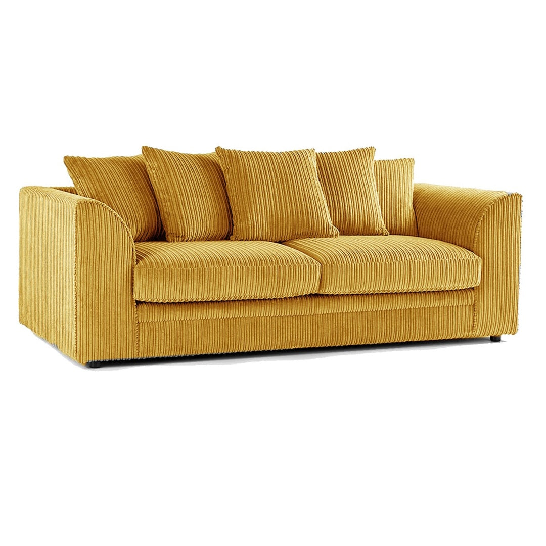 Hannah Jumbo Cord Scatter Back 3 Seater Sofa Mustrad