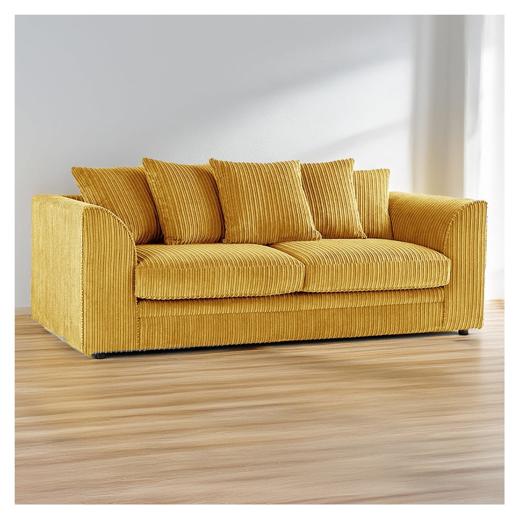 Hannah Jumbo Cord Scatter Back 3 Seater, 2Seater, 3+2 Seater Sofa Set, 3+3 Seater, 2+2Seater