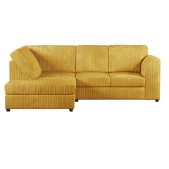 Hannah Jumbo Cord Full Back 4 Seater Left Hand Facing Corner Sofa Mustard