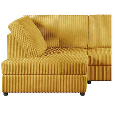 Hannah Jumbo Cord Full Back 4 Seater Left Hand Facing Corner Sofa Mustard
