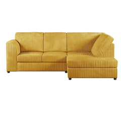 Hannah Jumbo Cord Full Back 4 Seater Right Hand Facing Corner Sofa Mustard
