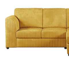 Hannah Jumbo Cord Full Back 4 Seater Right Hand Facing Corner Sofa Mustard