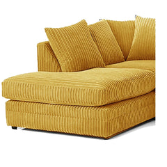 Hannah Jumbo Cord Scatter Back 4 Seater Left Hand Facing Corner Sofa Mustard