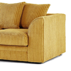 Hannah Jumbo Cord Scatter Back 4 Seater Left Hand Facing Corner Sofa Mustard