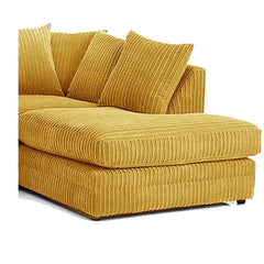 Hannah Jumbo Cord Scatter Back 4 Seater Right Hand Facing Corner Sofa Mustard