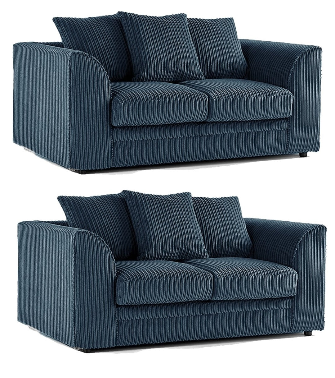 Hannah Jumbo Cord Scatter Back 3 Seater, 2Seater, 3+2 Seater Sofa Set, 3+3 Seater, 2+2Seater