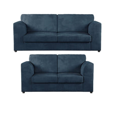 Hannah Jumbo Cord Full Back 3+2 Seater Sofa Suite Set Navy Blue