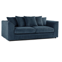 Hannah Jumbo Cord Scatter Back 3 Seater Sofa Navy Blue