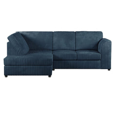 Hannah Jumbo Cord Full Back 4 Seater Left Hand Facing Corner Navy Blue