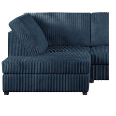 Hannah Jumbo Cord Full Back 4 Seater Left Hand Facing Corner Navy Blue