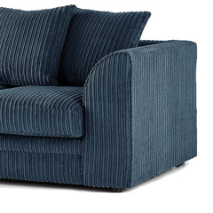Hannah Jumbo Cord Scatter Back 4 Seater Left Hand Facing Corner Sofa Navy Blue