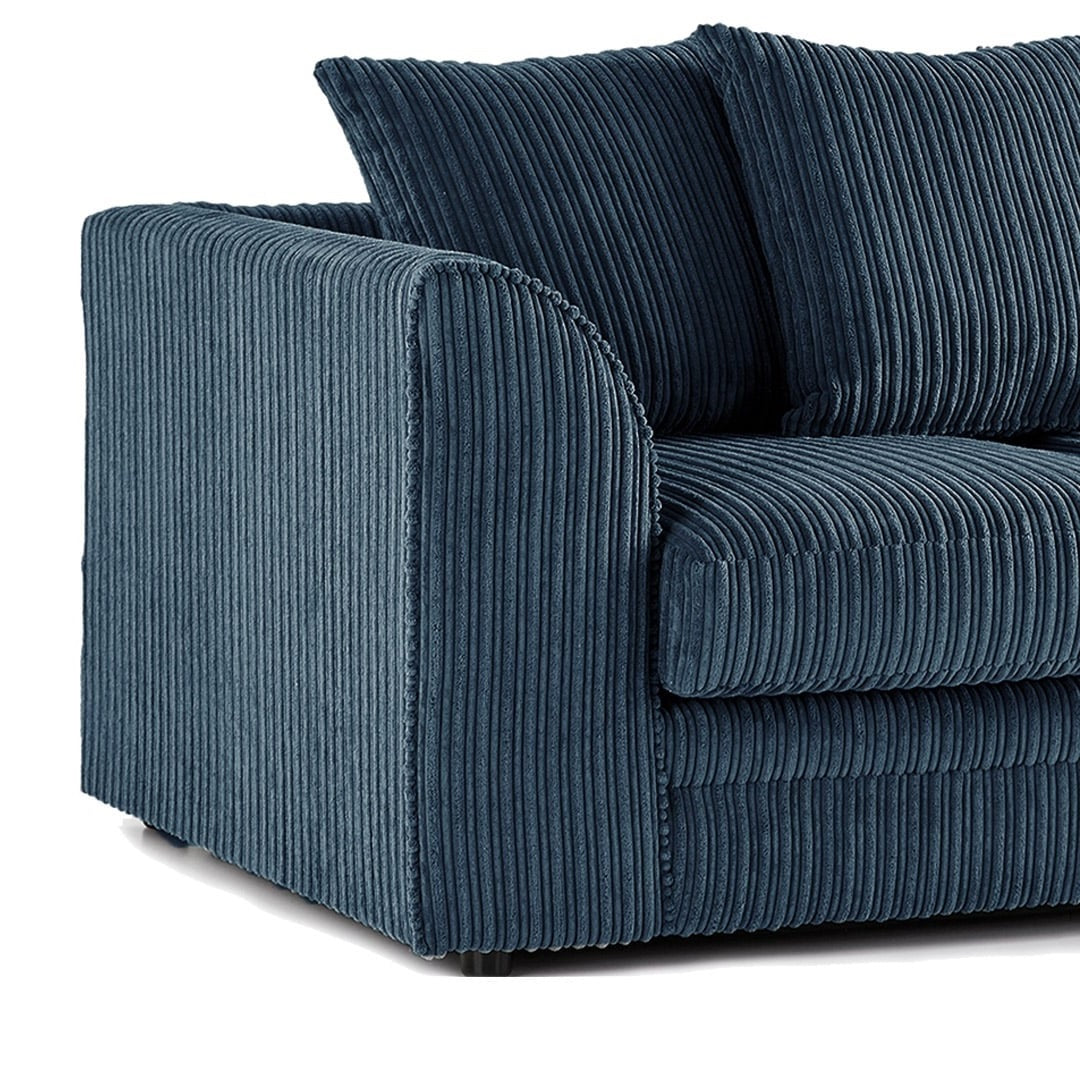 Hannah Jumbo Cord Scatter Back 4 Seater Right Hand Facing Corner Sofa Navy Blue