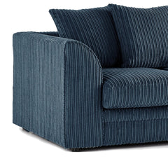 Hannah Jumbo Cord Scatter Back 4 Seater Right Hand Facing Corner Sofa Navy Blue